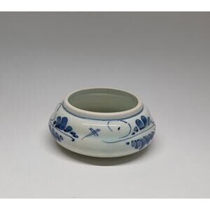 Delft Holland Blue White Pottery Bowl Planter Floral Hand Painted 3.5"